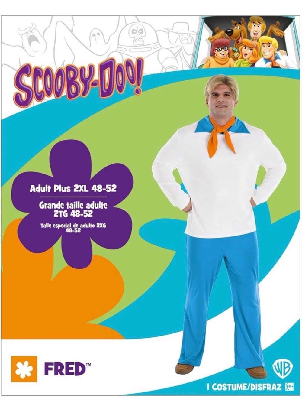 Fred Halloween Costume Scooby Doo Brand New Size 2X
